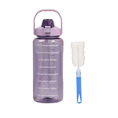 2L Große Wasserflasche Tragbare Kunststoff Stroh Reise Flasche Sport Fitness Tasse Hohe Wert Große Tasse Erwachsene Universal Wasser Flasche