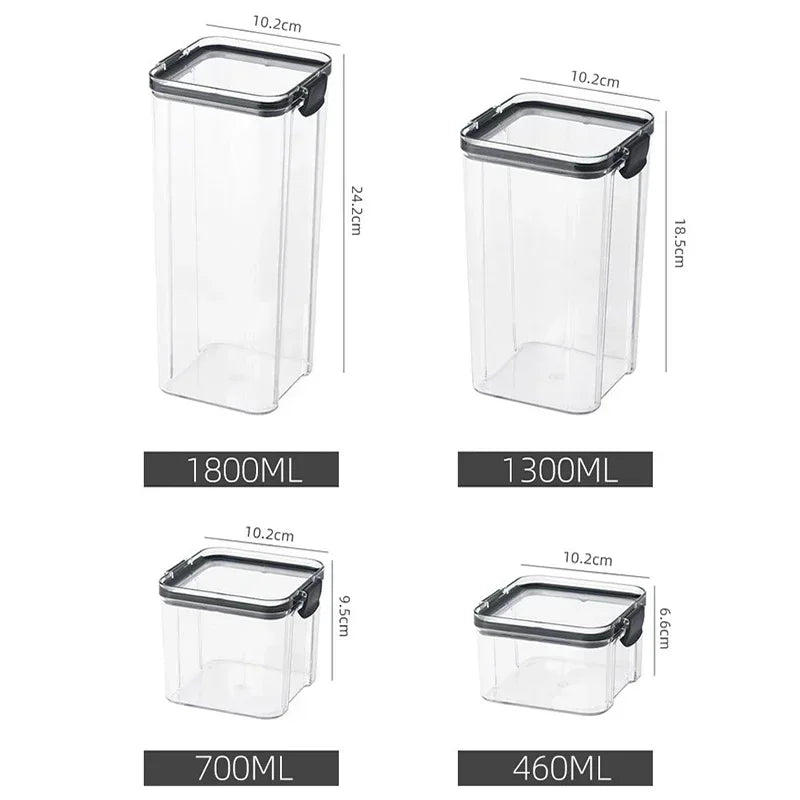 460-1800ml Sets Stapelbare Küche Versiegelte Glas Kunststoff Lebensmittel Lagerung Box Mehrkorn Tank Flasche Getrocknete Obst Tee Lagerung Container