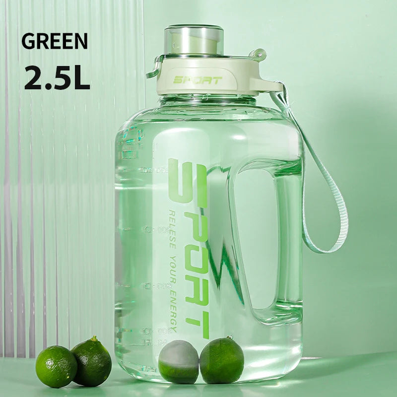 1,2L/1.7L/2.5L Große Kapazität Wasserflasche Große Bauch Tasse Sport Wasser Flasche Ton Ton Eimer Student Tragbare Kunststoff Raum Tasse