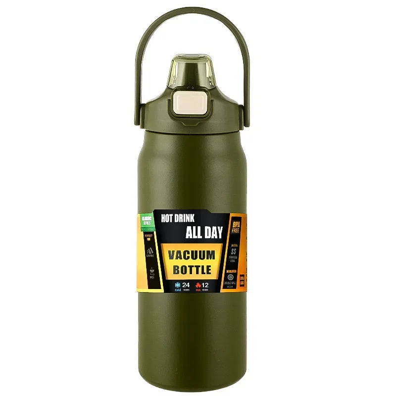 Outdoor Thermos Tragbare 304 Edelstahl Thermo Becher Tumbler Vakuum Flaschen Kalt und heiß Sport Wasserflasche mit Strohhalm