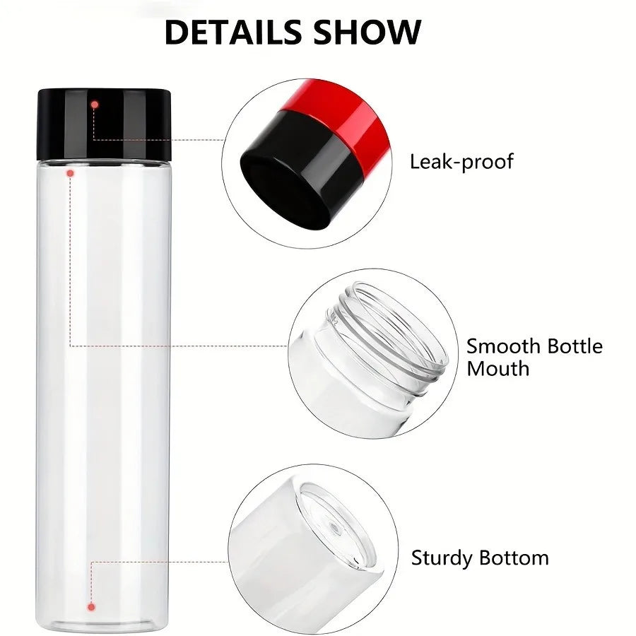 6pcs Plastic Bottles, 400ml Clear PET Bottles With Lids, Milk And Other Beverage,Restaurant Camping PartyDrinkware Accessories