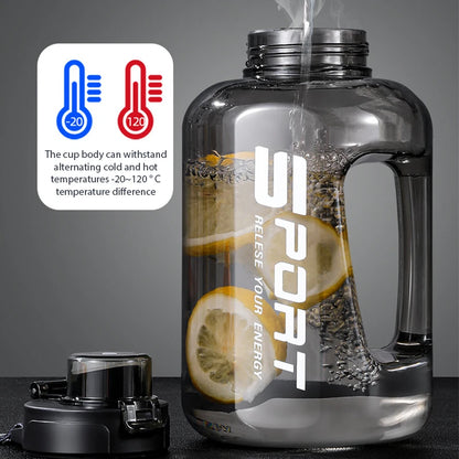 1,2L/1.7L/2.5L Große Kapazität Wasserflasche Große Bauch Tasse Sport Wasser Flasche Ton Ton Eimer Student Tragbare Kunststoff Raum Tasse