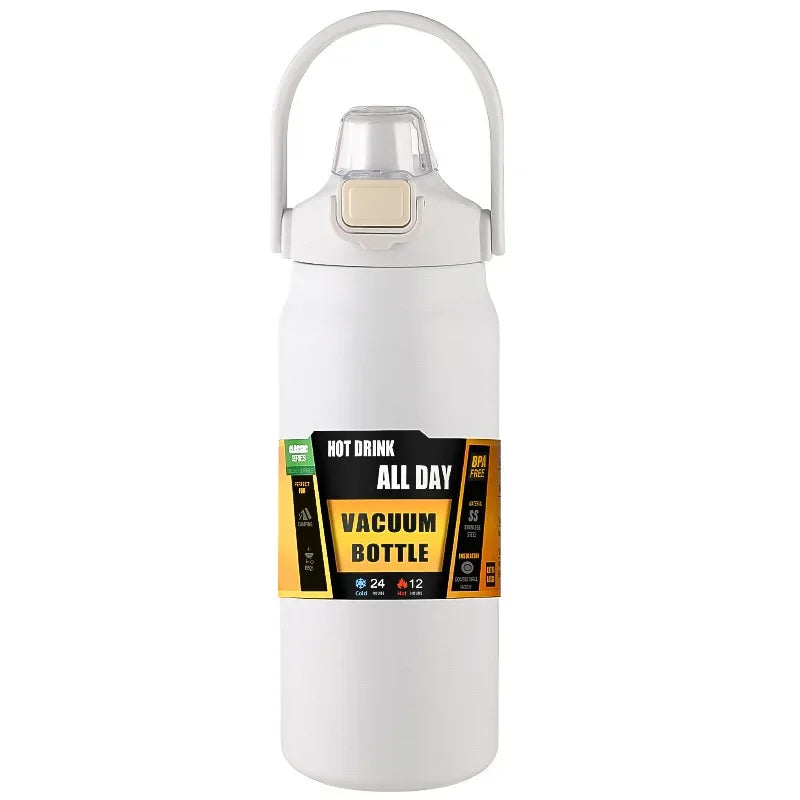 Outdoor Thermos Tragbare 304 Edelstahl Thermo Becher Tumbler Vakuum Flaschen Kalt und heiß Sport Wasserflasche mit Strohhalm