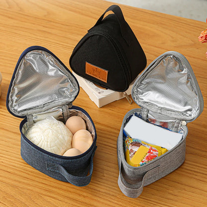 Neue Dreieckige Isolierung Tasche Mini Aluminium Folie Student Reis Ball Tasche Nette Tragbare Lunch Box Outdoor Mittagessen Tasche