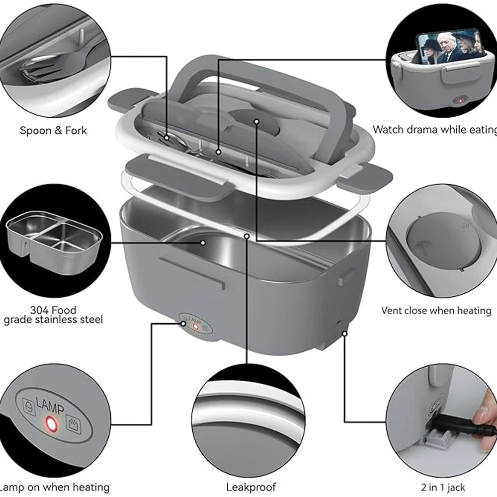 Elektrische Lunch Box Lebensmittel Heizung für Arbeit Lebensmittel Wärmer für Auto LKW Outdoor Container Trinkbare Heizung lunch Box Erwachsene Camping