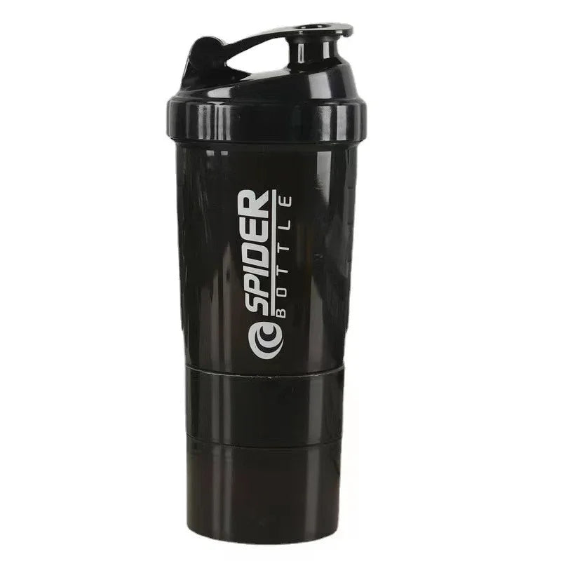 500ml Tragbare Protein Shaker Tasse mit Pulver Lagerung Container Mixer Tasse Gym Sport Wasser Flasche mit Draht Schneebesen Ball Trinkgeschirr