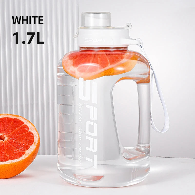 1,2L/1.7L/2.5L Große Kapazität Wasserflasche Große Bauch Tasse Sport Wasser Flasche Ton Ton Eimer Student Tragbare Kunststoff Raum Tasse