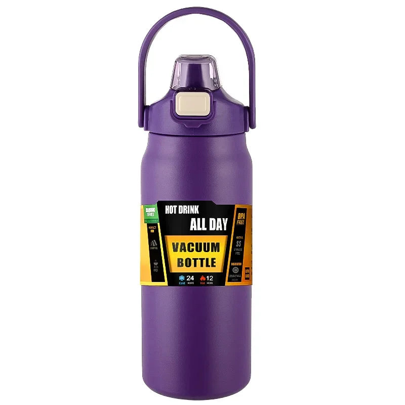 Outdoor Thermos Tragbare 304 Edelstahl Thermo Becher Tumbler Vakuum Flaschen Kalt und heiß Sport Wasserflasche mit Strohhalm