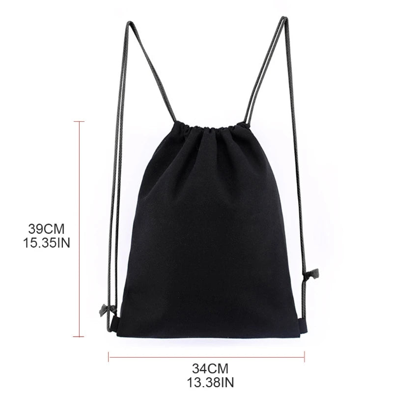 Einfache Kordelzug Rucksack String Tasche Sport Gym Sack für Männer Frauen String Rucksack Atmungsaktive Baumwolle Leinwand Tasche