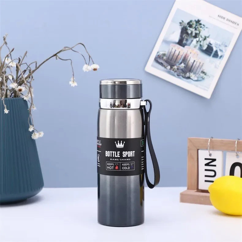 1000ml Thermowasserflasche Thermos Vakuumflasche Doppelter Edelstahl Kaffee Tee Isolierte Tasse Auslaufsicher für Büro