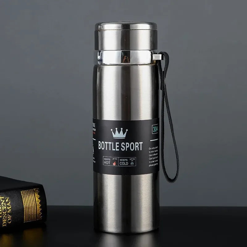 1000ml Thermowasserflasche Thermos Vakuumflasche Doppelter Edelstahl Kaffee Tee Isolierte Tasse Auslaufsicher für Büro