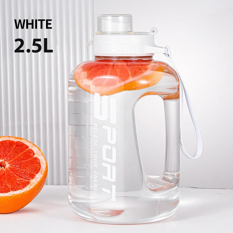 1,2L/1.7L/2.5L Große Kapazität Wasserflasche Große Bauch Tasse Sport Wasser Flasche Ton Ton Eimer Student Tragbare Kunststoff Raum Tasse