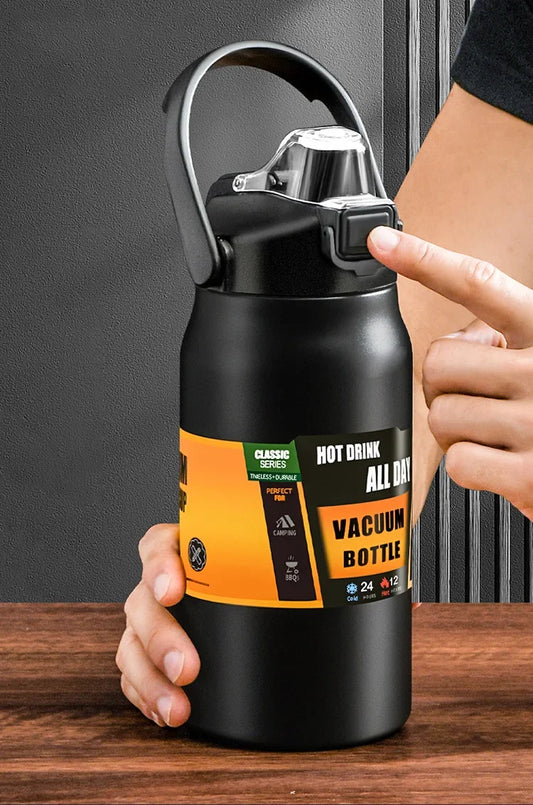 Outdoor Thermos Tragbare 304 Edelstahl Thermo Becher Tumbler Vakuum Flaschen Kalt und heiß Sport Wasserflasche mit Strohhalm